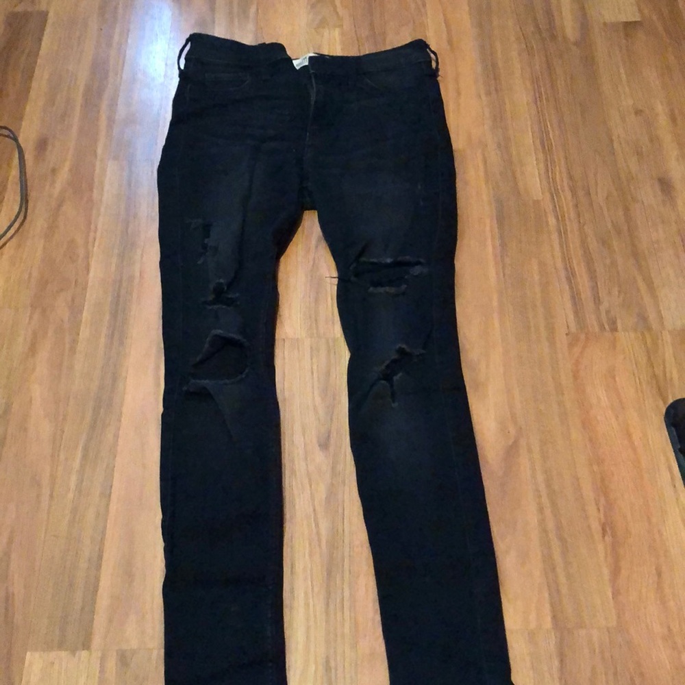 Hollister Black Ripped Jeans (high rise)